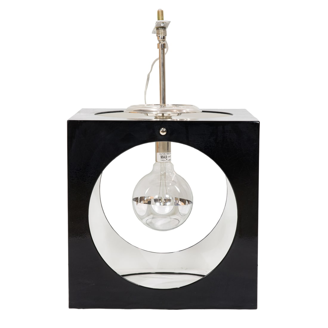 An Urban Electric Co. enameled steel cube ceilng fixture: An Urban Electric Co. enameled steel cube ceilng fixture, 14"h x 14"w x 14"d. Provenance: Property from the 2015 San Francisco Decorator Showcase home