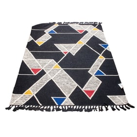 A contemporary hand made flat weave carpet