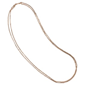An antique 9k rose gold watch chain