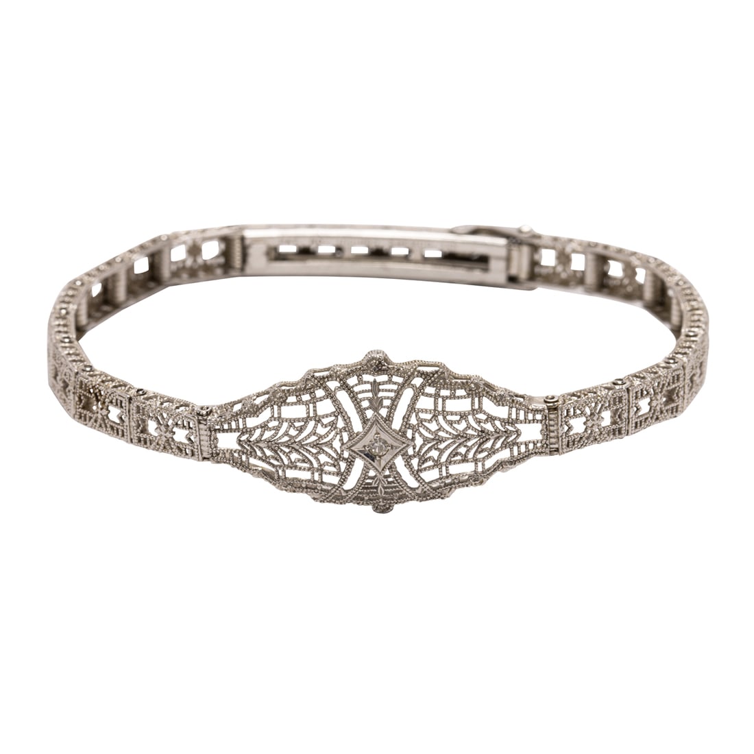 An art deco diamond and 14k white gold bracelet (1 of 2)