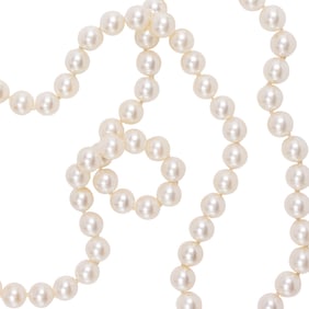A cultured pearl and 14k gold necklace