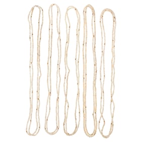 A set of five opal beaded necklaces