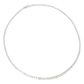 A diamond and 14k white gold rivière necklace