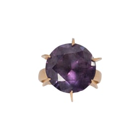 An amethyst and 14k gold ring