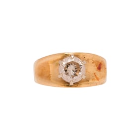A diamond and 14k gold ring