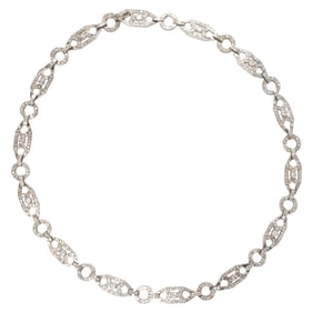 A diamond and 14k white gold necklace