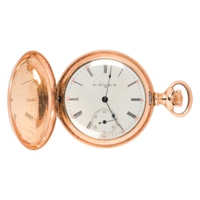 A 10k rose gold Elgin pocket watch