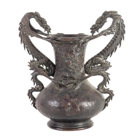 A Japanese bronze 'dragon' vase