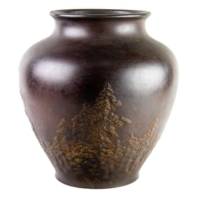 A Japanese bronze vase