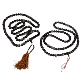 (lot of 2 ) Chinese aloeswood prayer bead necklaces