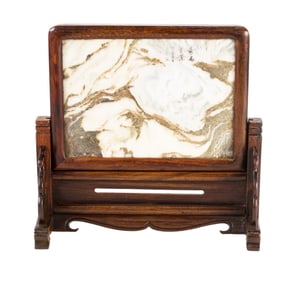 A Chinese Dali marble table screen