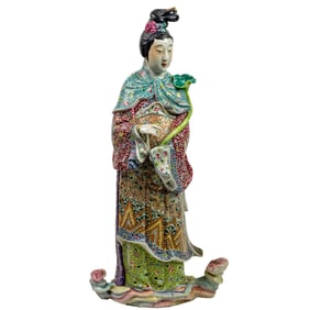 A Chinese famille rose Daoist immortal figure