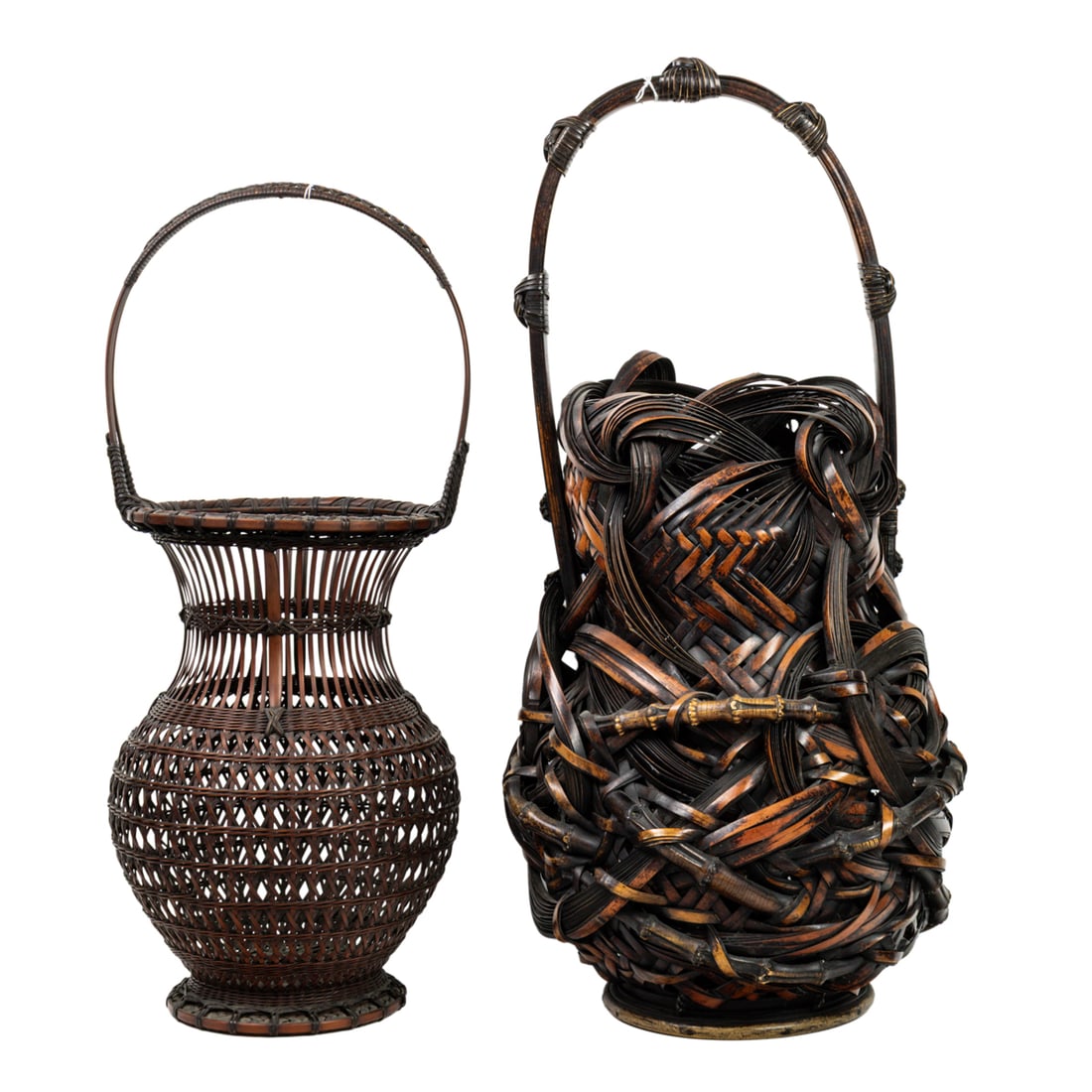 (lot of 2) Japanese bamboo ikebana baskets (1 of 4)