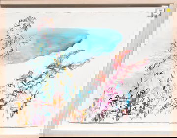Watercolor, Untitled (Winged Ladder)