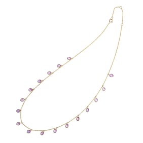 A Pink Sapphire and 18K Gold Necklace