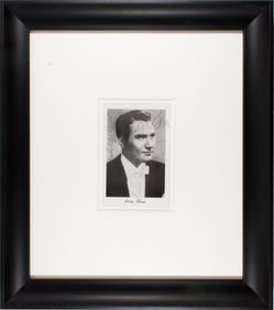 A signed photo of Artie Shaw with a printed image of Shaw, signed by both Shaw and Billie Holiday