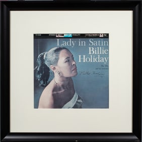 A Billie Holiday signed Columbia Records, 'Lady in Satin' jazz album jacket