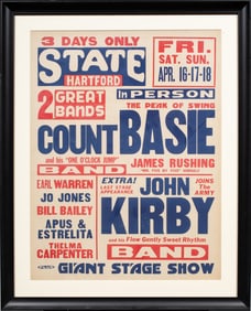 A Count Basie concert poster from the State Theatre in Hartford, CT, April 16-18, 1943