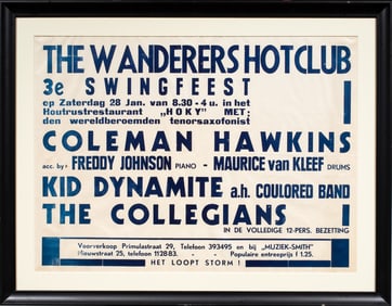 A jazz-era The Wanders Hot Club 3rd Swingfest, Coleman Hawkins with Freddy Johnson and Maurice van