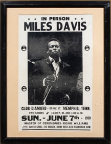 A jazz-era Miles Davis at Club Diamond, Memphis, TN, June 7, 1959 poster