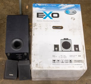 A Blue Sky EXO stereo monitoring system and Cambridge Soundworks New Ensemble III
