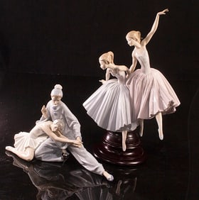 Two Lladro porcelain ballet groups