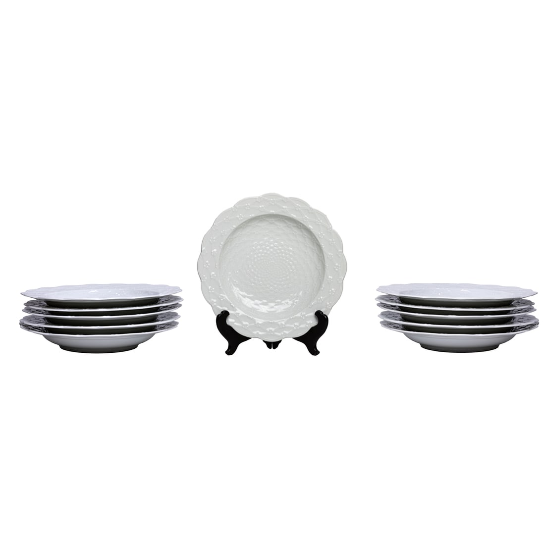 A set of ten Charles H. Field Haviland porcelain soup bowls: A set of ten Charles H. Field Haviland porcelain soup bowls, retailed by Gumps, San Francisco, 10.5" dia