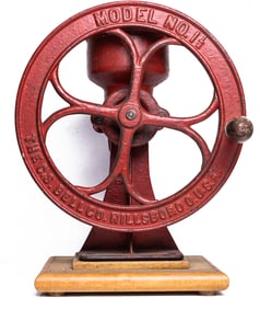 An American cast iron coffee grinder