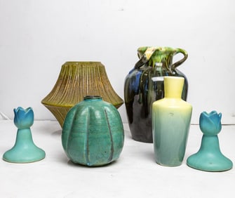 A group of mainly American art pottery