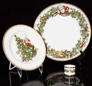 A Fitz & Floyd porcelain dinner service in the St. Nicholas pattern