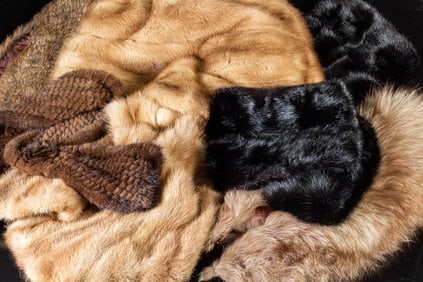 A group of fur fashion accessories