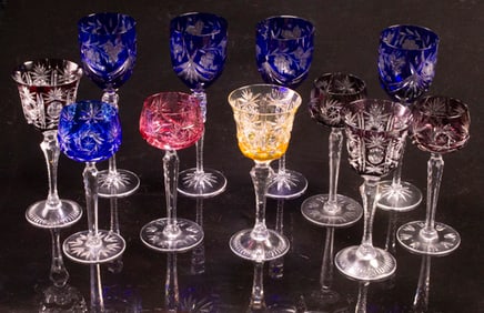A group of Continental cut to clear stemware