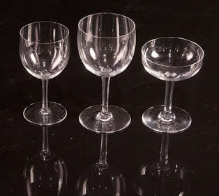 A group of Baccarat glass stemware in the Voltaire pattern