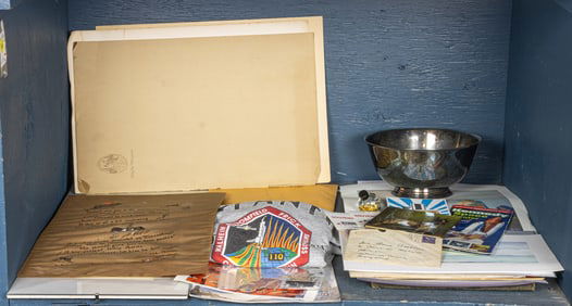 An assembled group of ephemera, photographs, prints and others