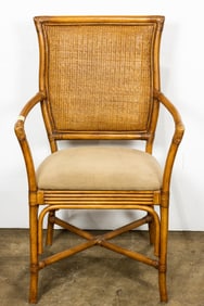 A McGuire style rattan armchair