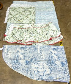 A group of toile cotton fabric from a Mario Buatta interior