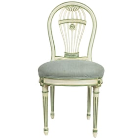 A Neoclassical style paint decorated Montgolfiere side chair