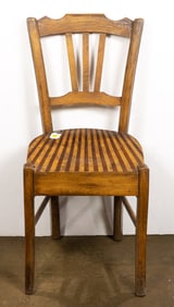 A side chair with striped seat
