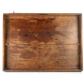 An oak two-handled tray