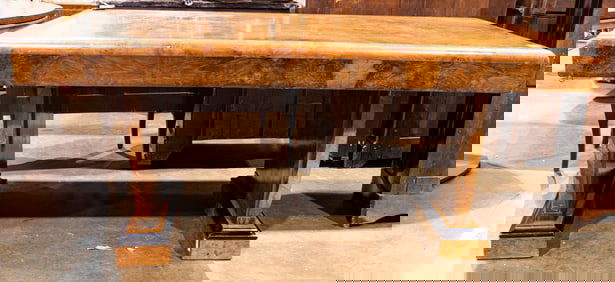 A French Art Deco trestle dining table