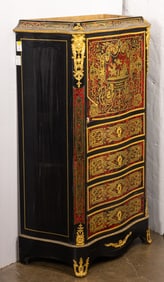 A Napoleon III gilt bronze mounted and boule marquetry inlaid secretaire a abbatant