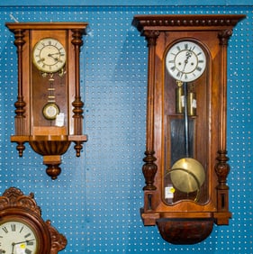 A Vienna regulator clock and another