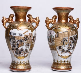 A pair of Japanese Kutani vase