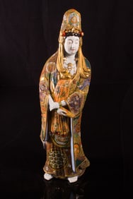 A Japanese Satsuma figure of Kannon