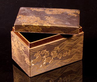 A Japanese gilt lacquered box