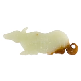 A Chinese russet jade ox