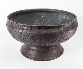 A Japanese painted bronze jardiniere