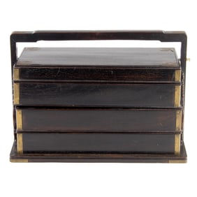 A Chinese hardwood picnic box