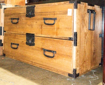 A Japanese hardwood tansu