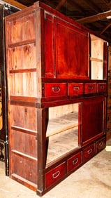 A Japanese two-part kitchen tansu